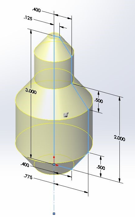 Figure 2. Revolving gives you greater versatility to shape your model, but its basic shape will always be cylindrical.