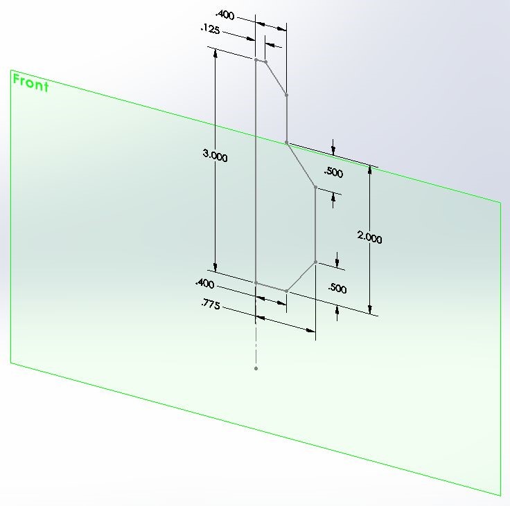 Figure 3. A sketch is normally two dimensional, occupying a plane of the X and Y axes. 