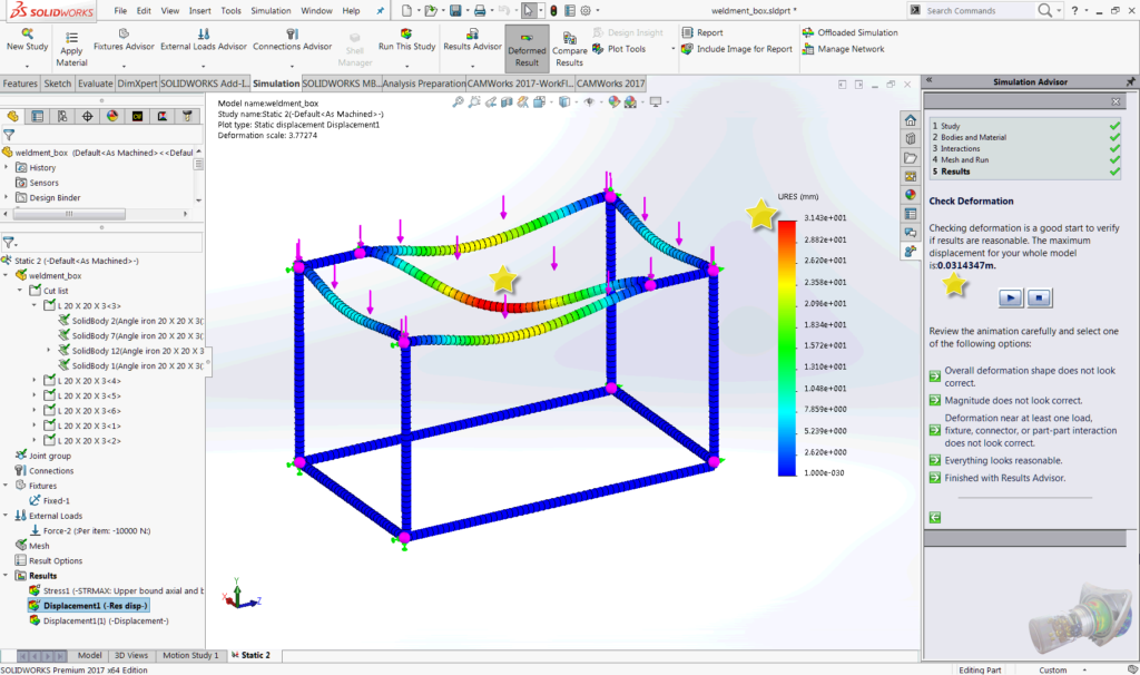 New in SOLIDWORKS Simulation 2017: Automatically Update Beam Joints in ...