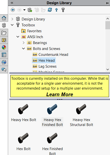 solidworks toolbox location