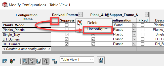 Quick And Light Configuration Tables